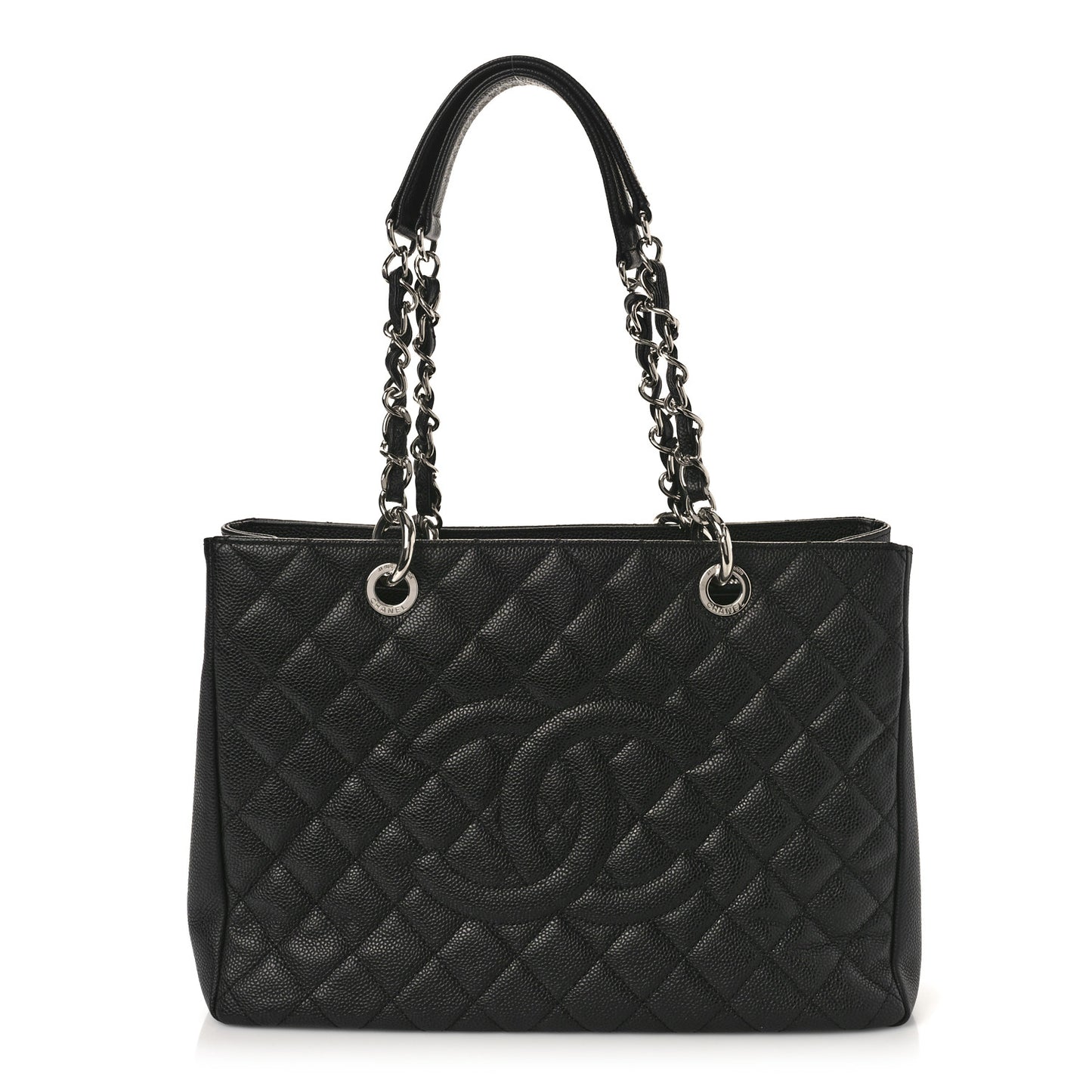 Caviar Quilted Grand Shopping Tote GST Black