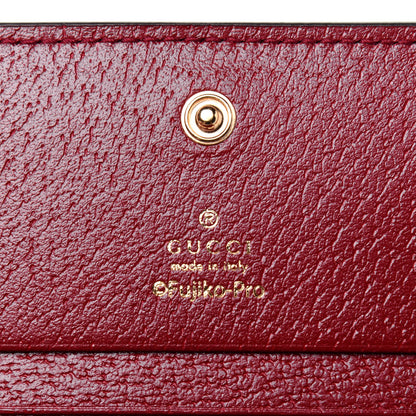 Gucci X DORAEMON Mini Vintage GG Supreme Monogram Card Case Wallet Beige Cherry Red 6 of 11
