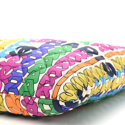 Chanel Printed Fabric Quilted Logo Large Shopping Tote Multicolor 9 of 9