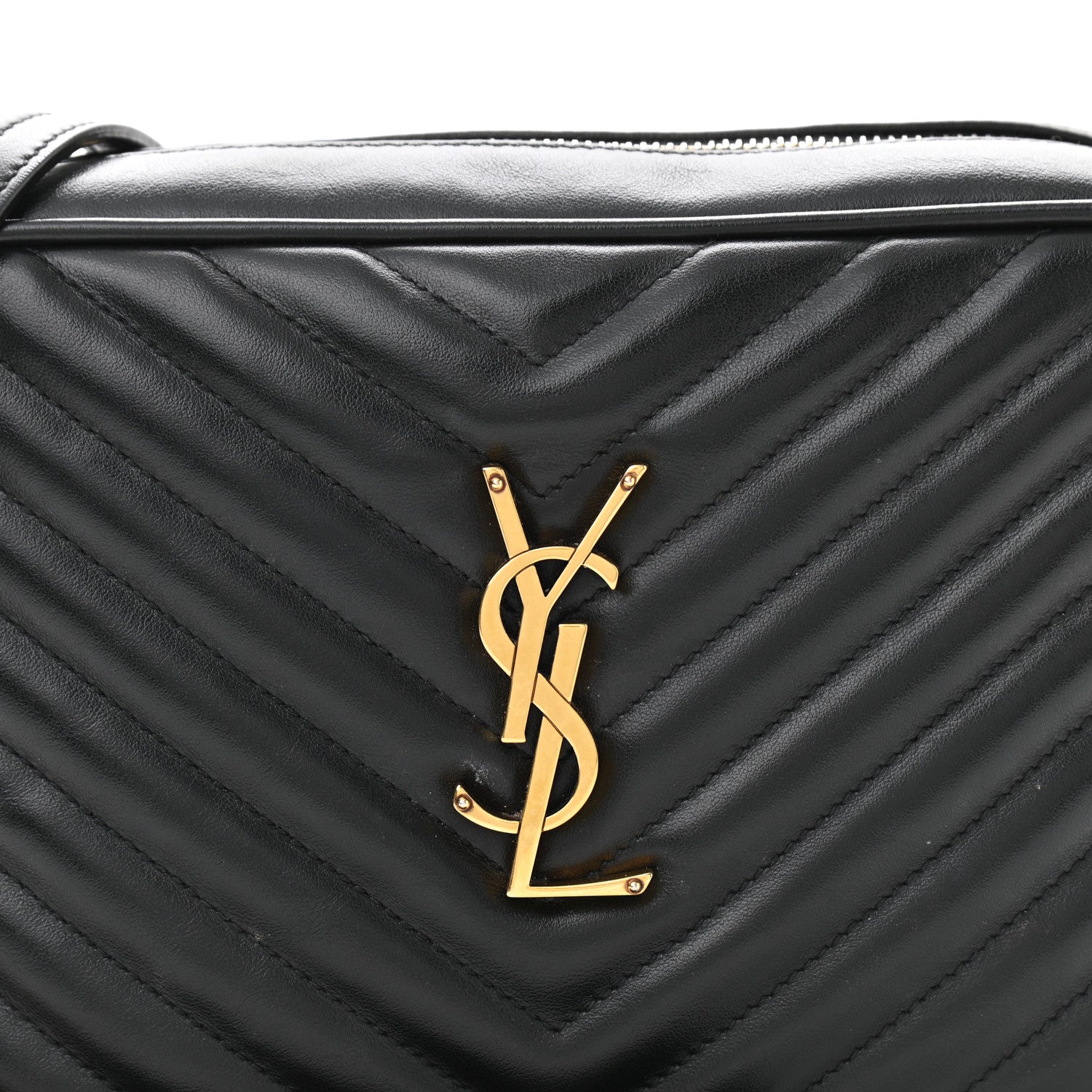 Saint Laurent Calfskin Matelasse Monogram Lou Camera Bag Black 8 of 10