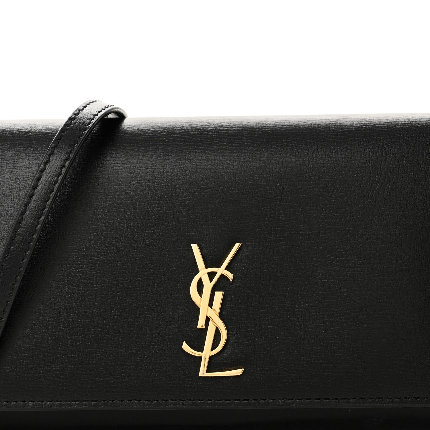 Saint Laurent Smooth Calfskin Monogram Phone Holder Crossbody Black 7 of 10