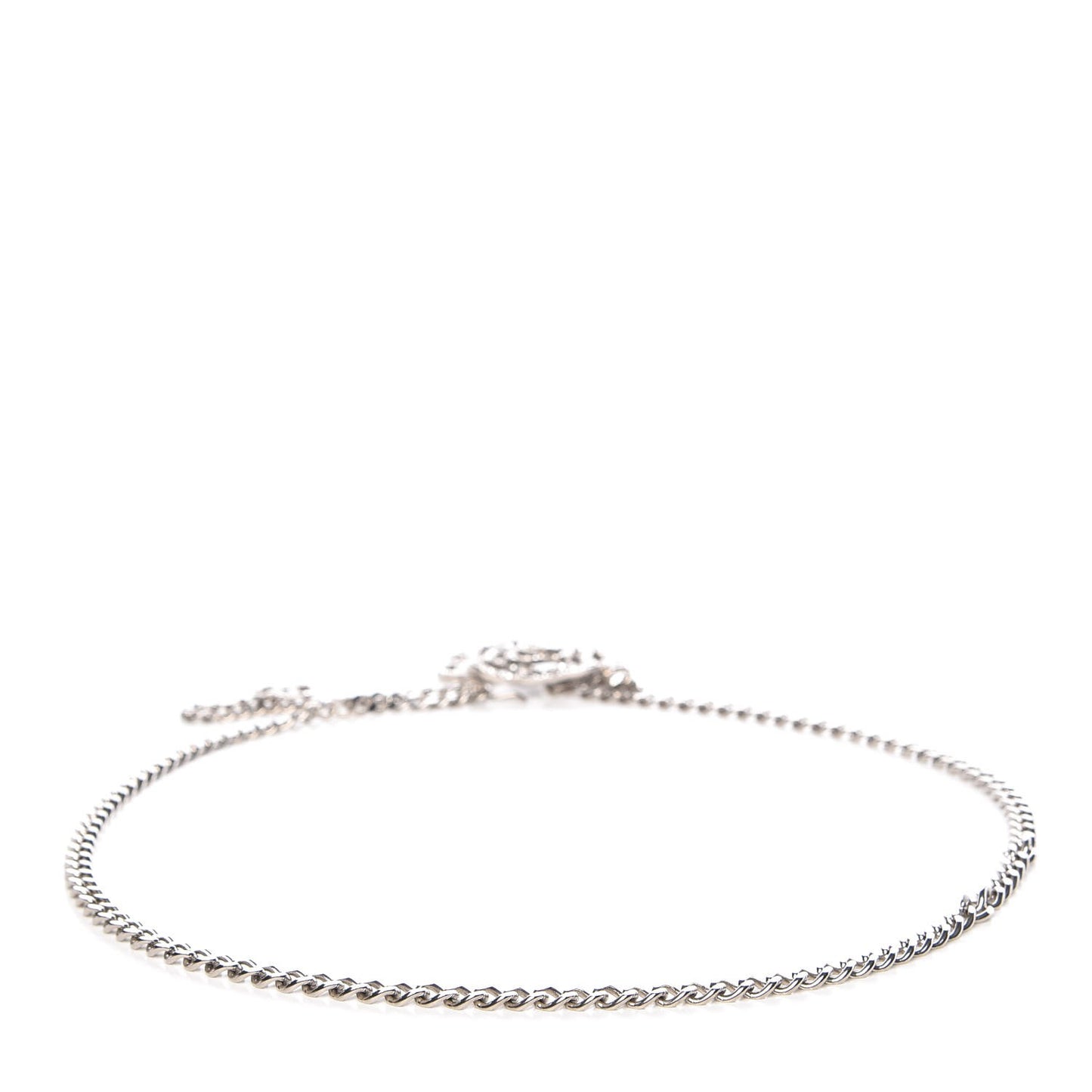 Crystal CC Camellia Chain Belt Silver