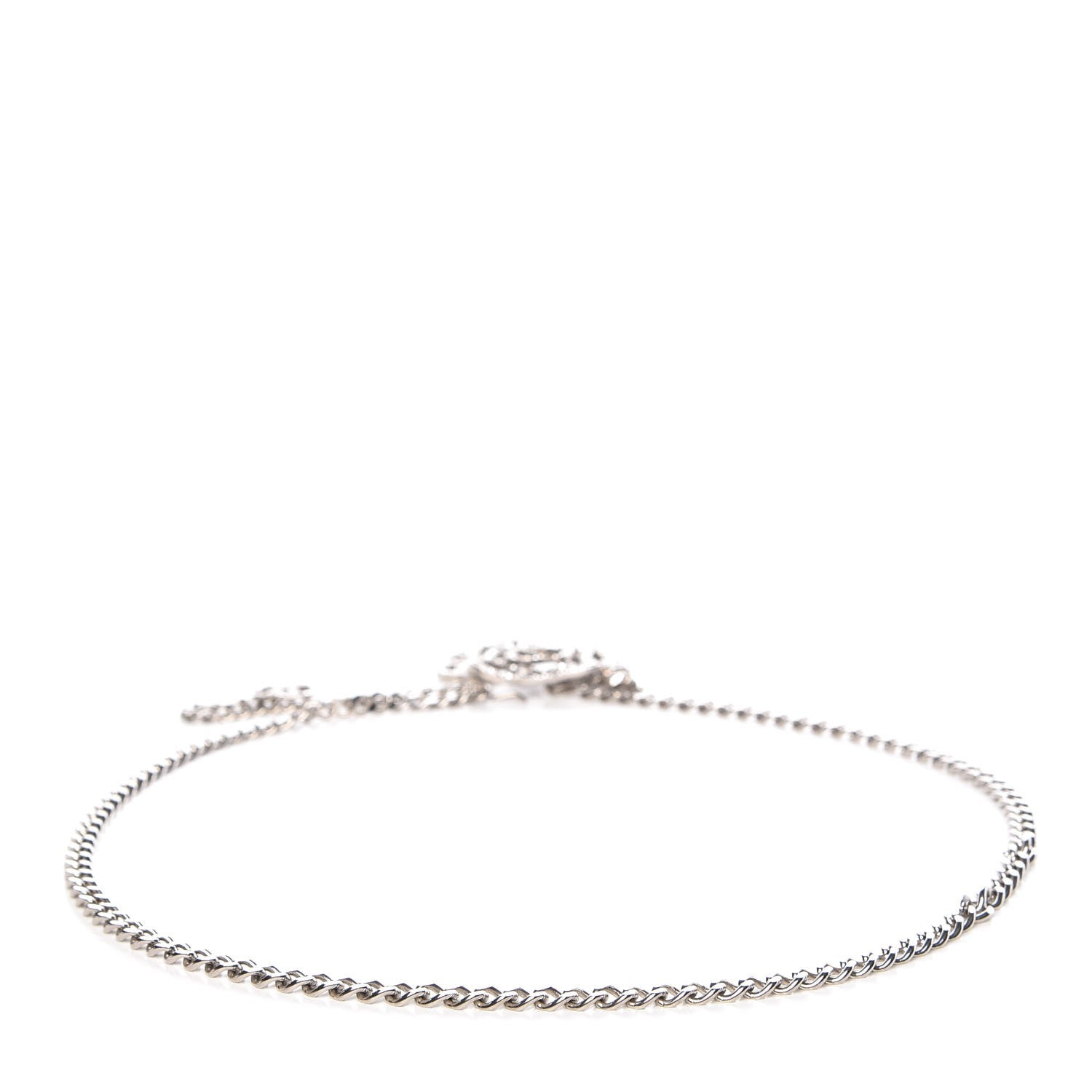 Chanel Crystal CC Camellia Chain Belt Silver 3 of 5