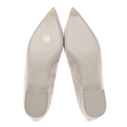 Chanel Suede Heart CC Loafers 40.5 Grey 6 of 9