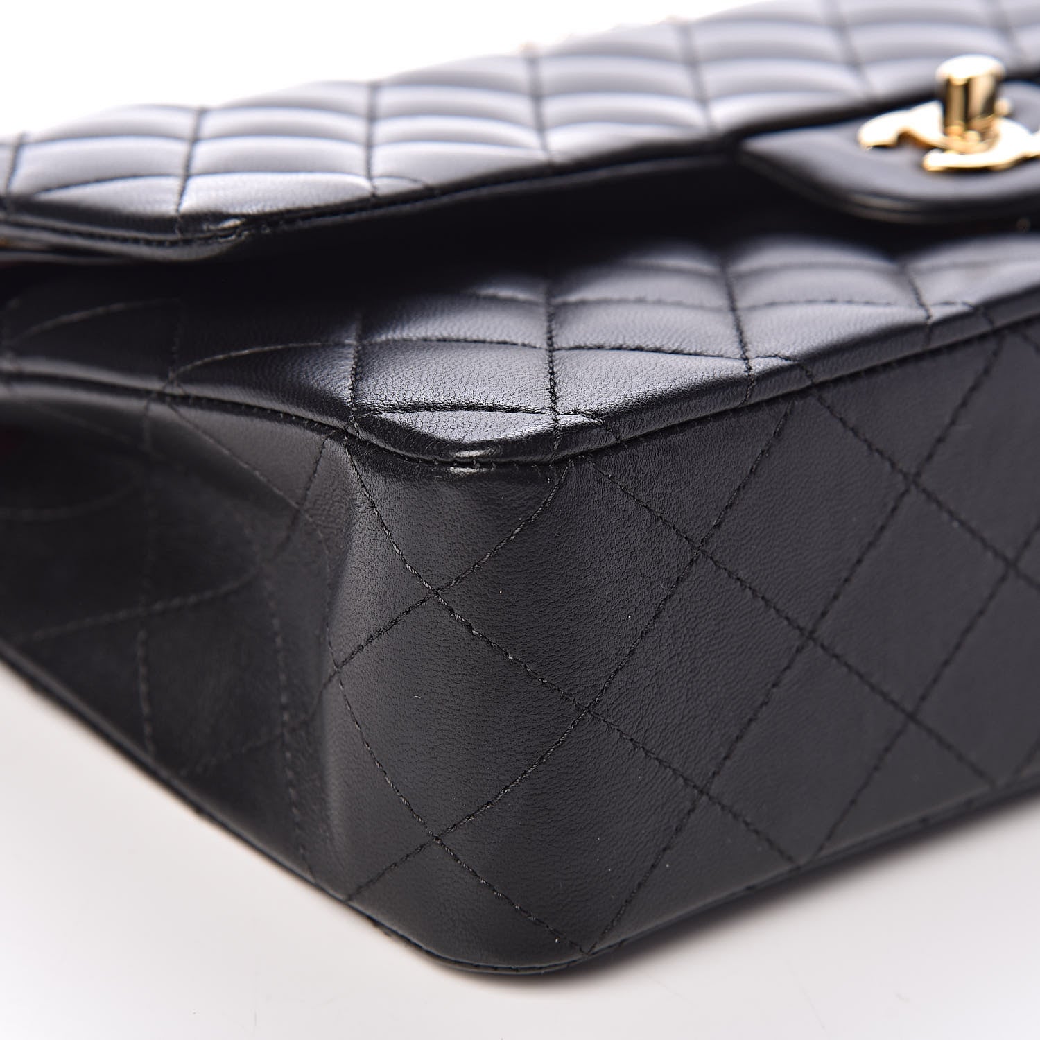 Chanel Lambskin Quilted Medium Double Flap Black 10 of 12