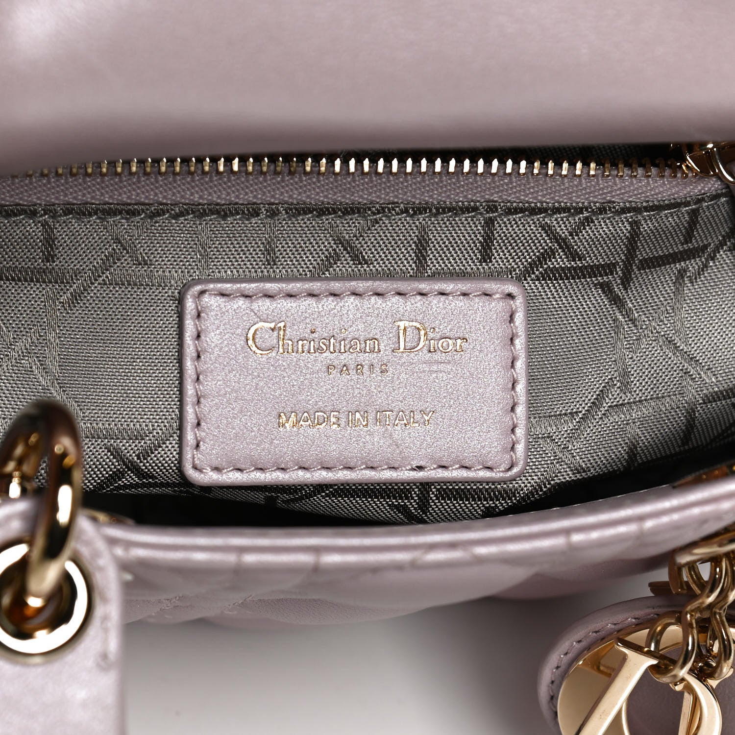 Christian Dior Metallic Lambskin Cannage Mini Lady Dior Lotus 6 of 10