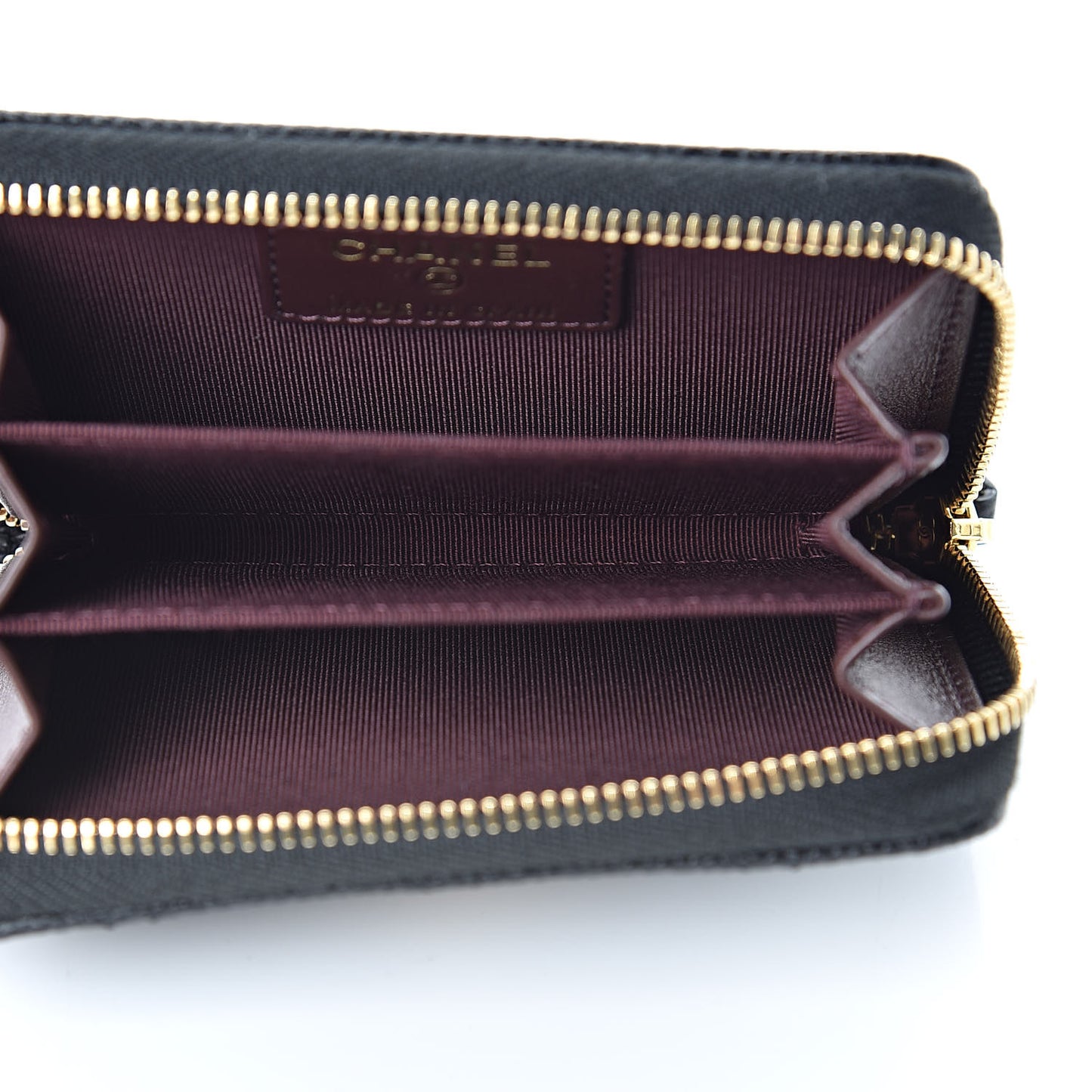Caviar Quilted Zip Coin Purse Black