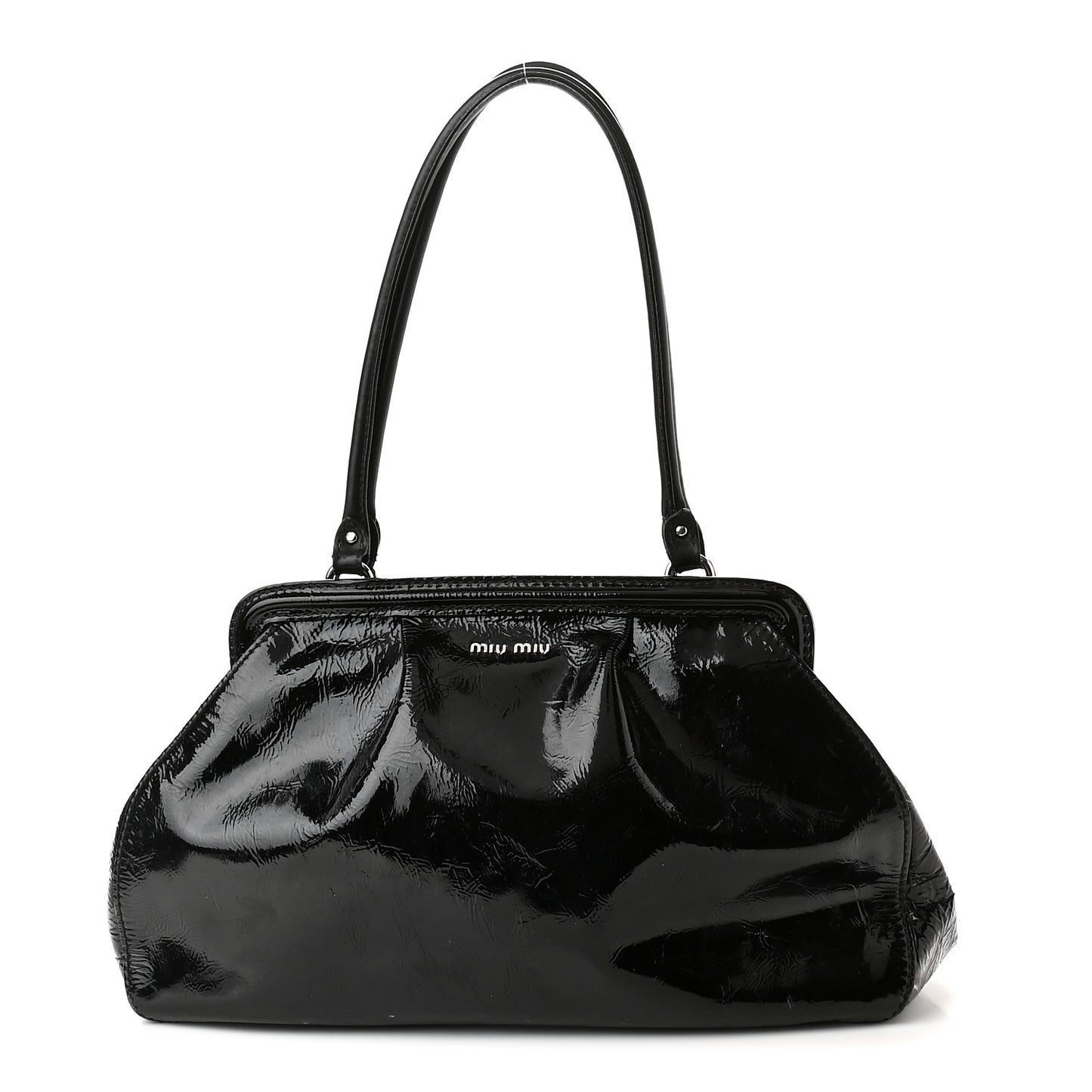 Vitello Shine Top Handle Bag Black