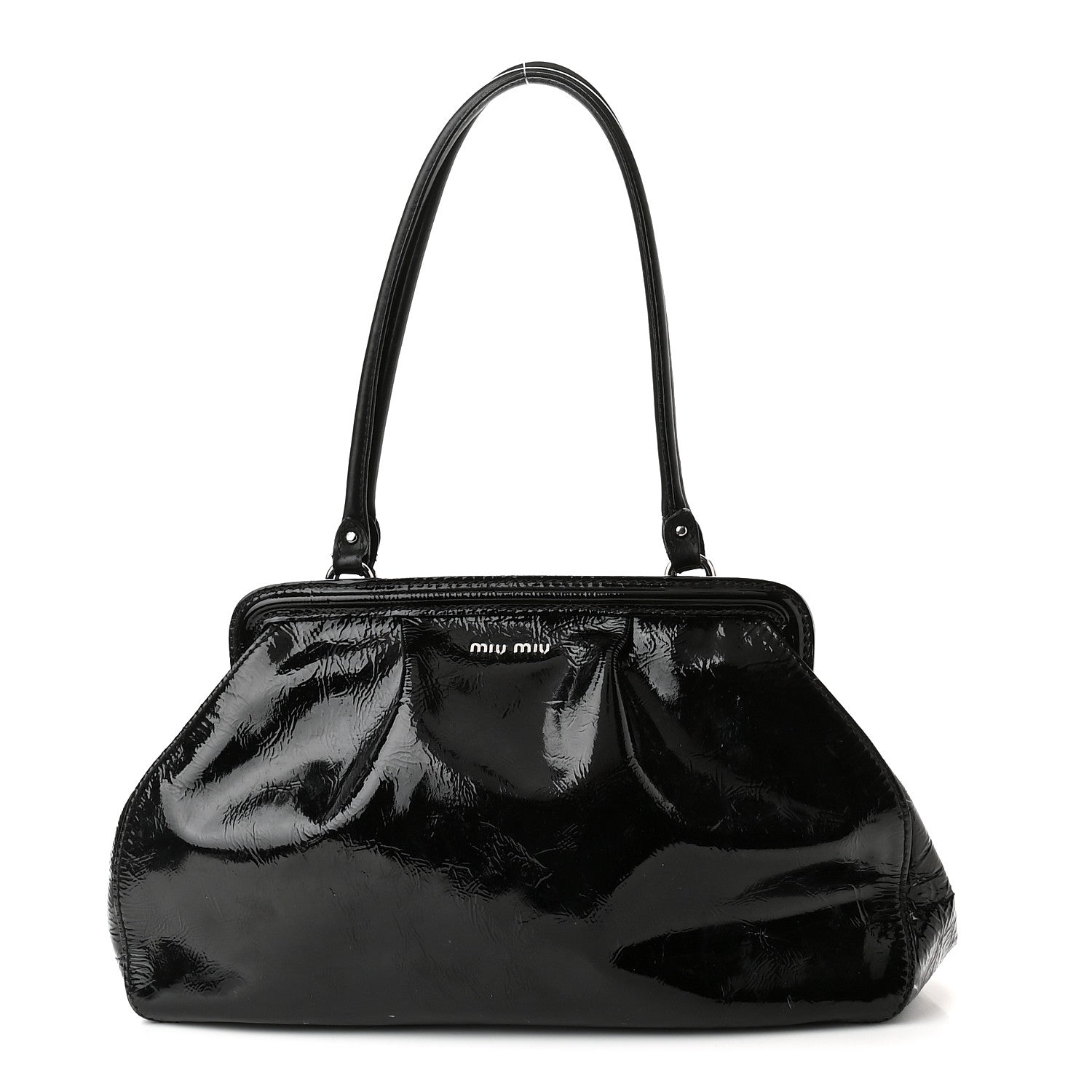 Miu Miu Vitello Shine Top Handle Bag Black 1 of 10