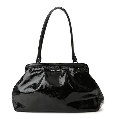 Miu Miu Vitello Shine Top Handle Bag Black 1 of 10