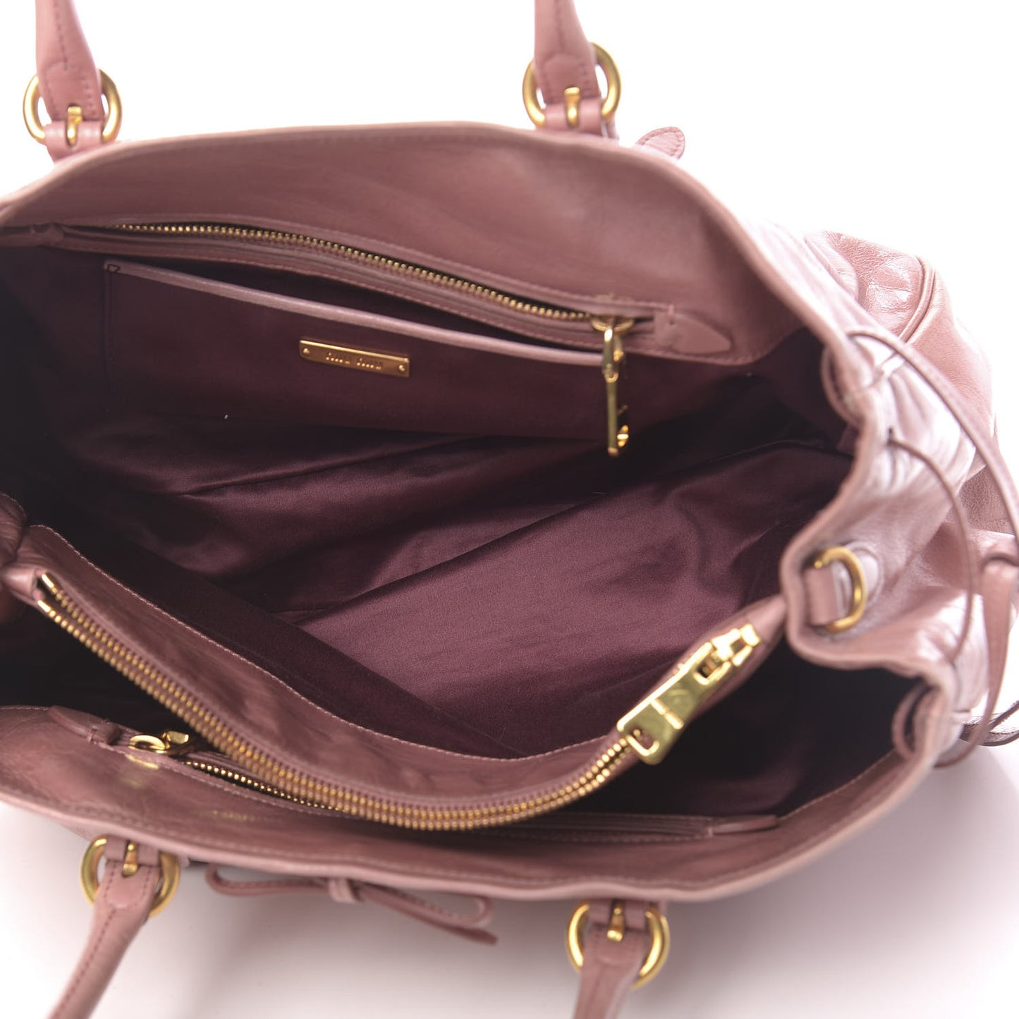 Vitello Shine Bow Tote Mughetto