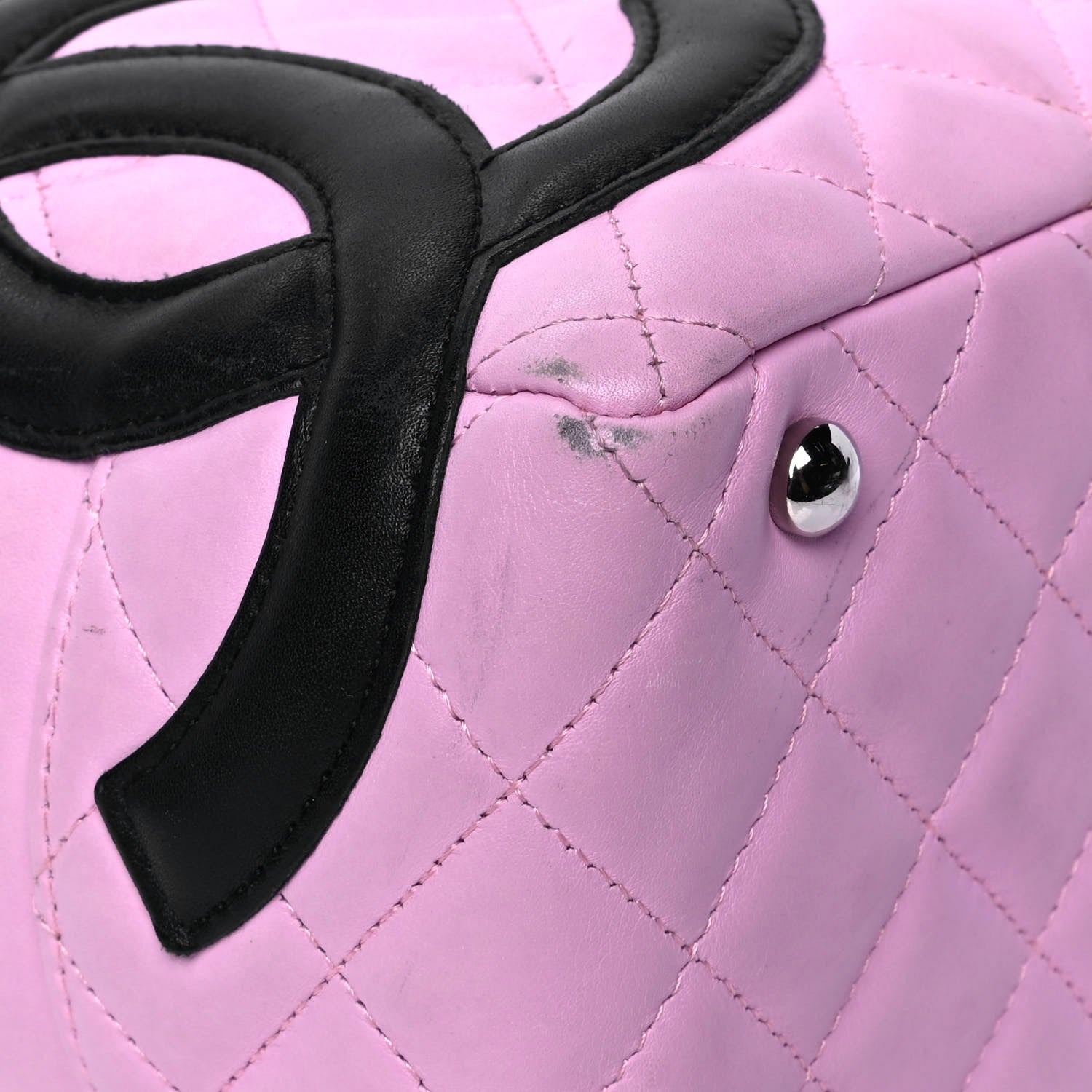Chanel Calfskin Quilted Large Cambon Bowler Pink Black 9 of 9