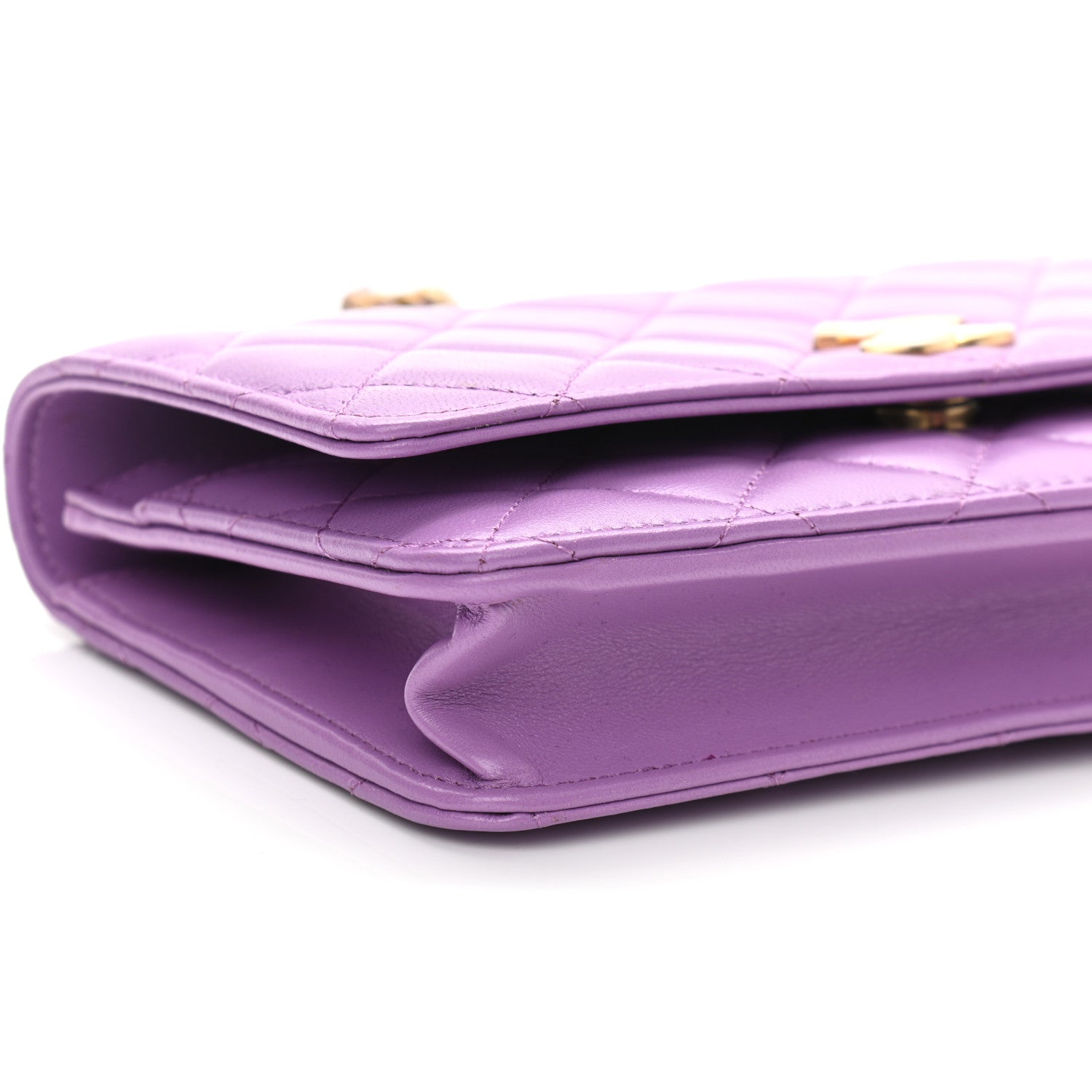 Chanel Lambskin Quilted Pick Me Up Wallet On Chain WOC Purple 9 of 11