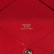 Hermes Chevre Mysore Calvi Card Case Rouge Garance 5 of 16