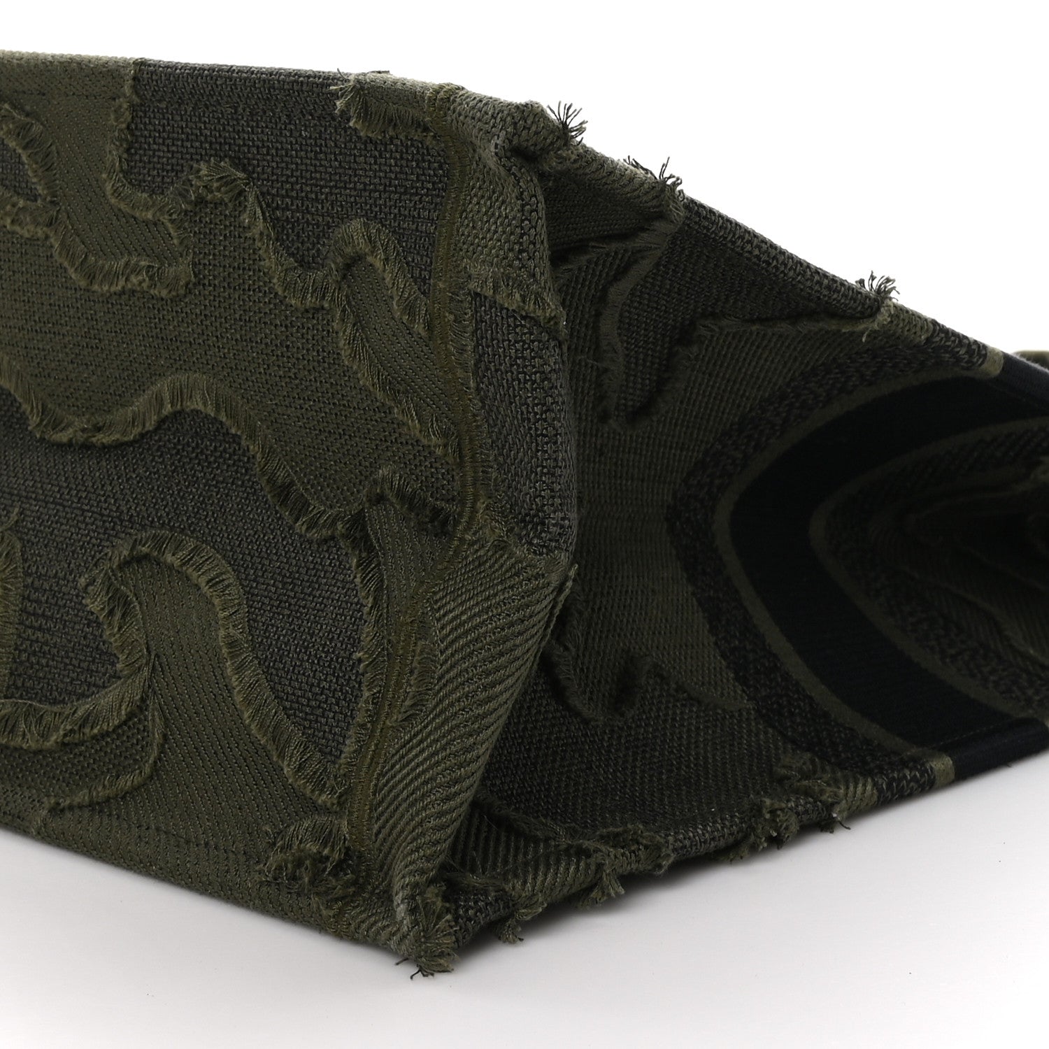 Christian Dior Canvas Embroidered Camouflage Large Book Tote Green 9 of 9