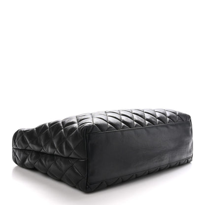 Chanel Lambskin Quilted Medium New Bubble North South Tote Black 4 of 11