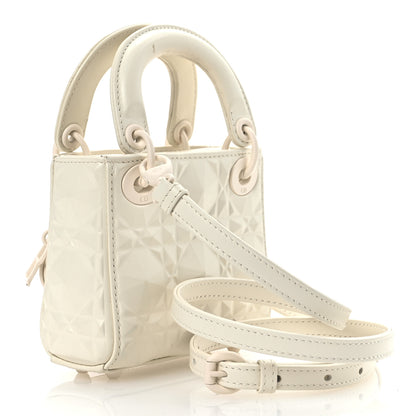 Christian Dior Calfskin Cannage Diamond Micro Lady Dior Latte 2 of 15