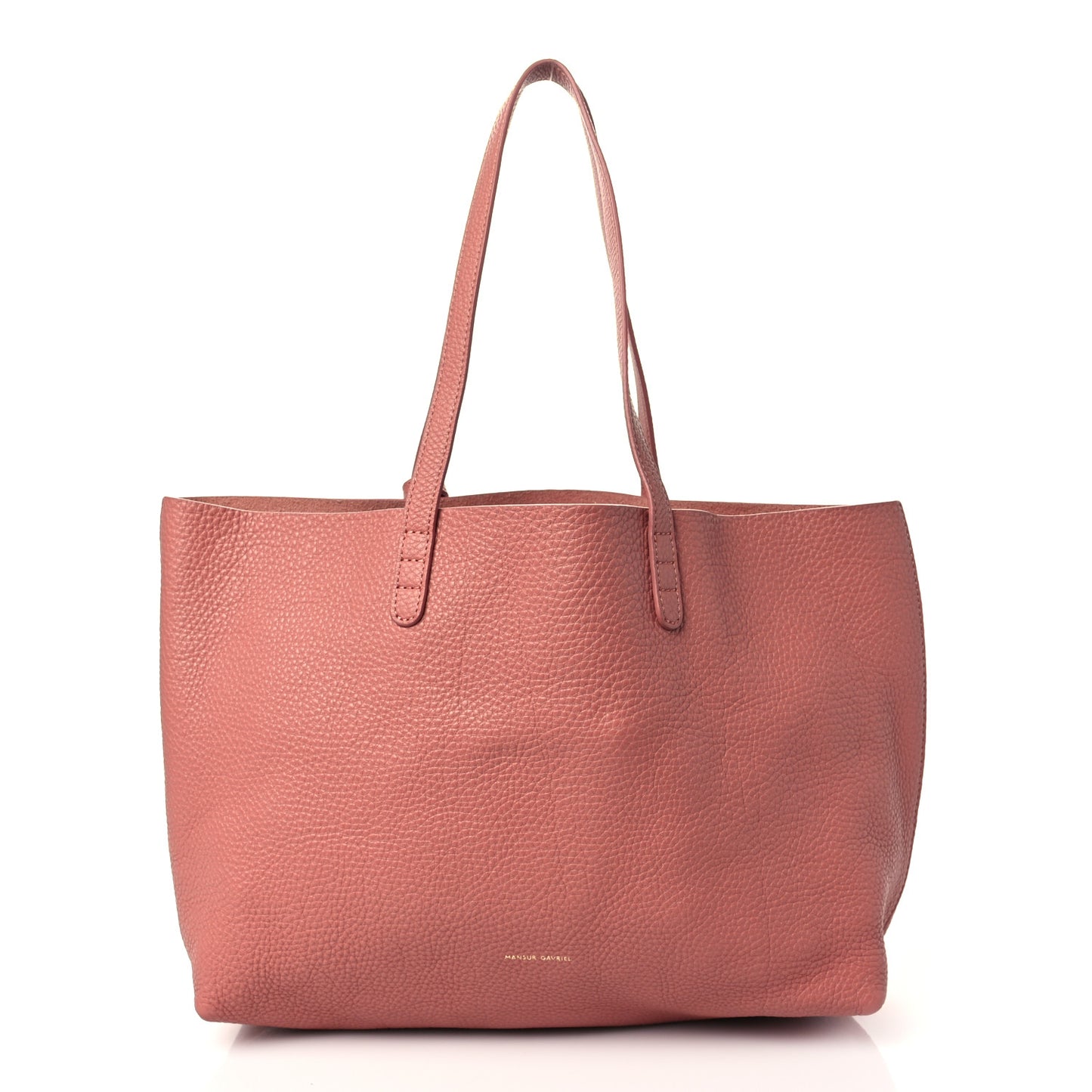 Tumbled Calfskin Small Shopping Tote Blush