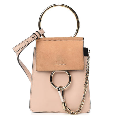 Chloe Suede Calfskin Mini Faye Bracelet Bag Cement Pink 1 of 9
