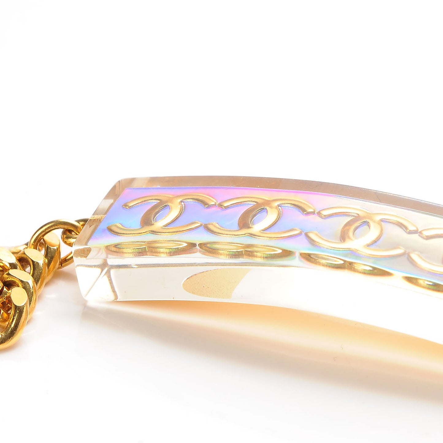 Chain Iridescent Resin CC Belt Gold