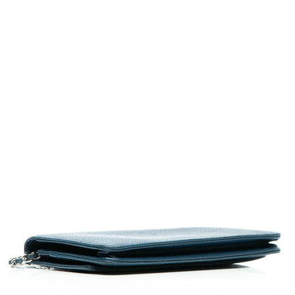 Chanel Caviar Timeless CC Wallet On Chain WOC Blue 9 of 11