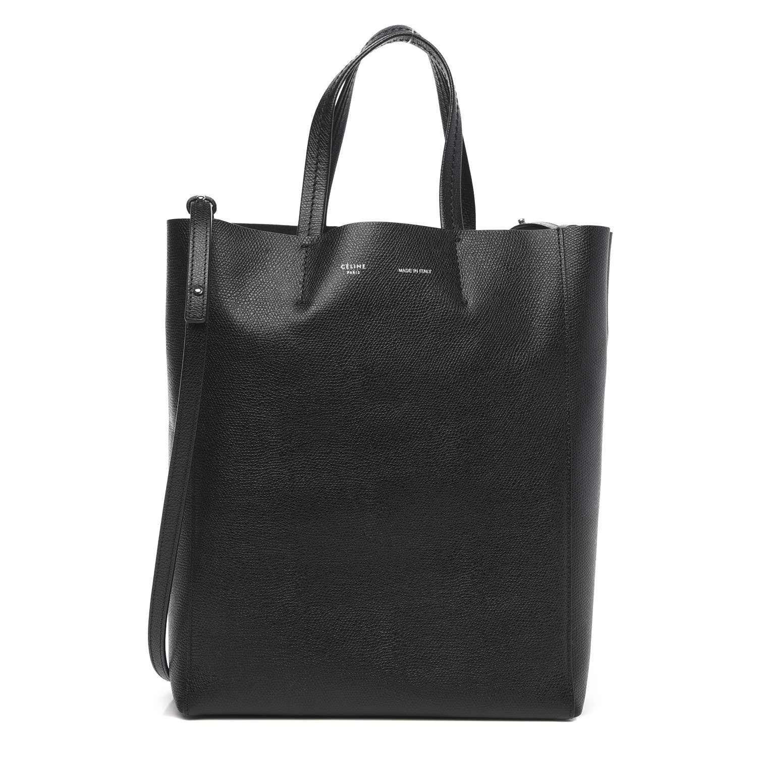 Celine Grained Calfskin Small Vertical Cabas Black 1 of 8