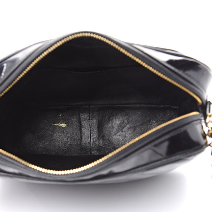 Chanel Patent Quilted Camera Case Black 5 of 15