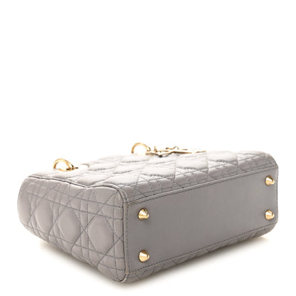 Christian Dior Lambskin Cannage Small Lucky Badges My Lady Dior Grey 4 of 11