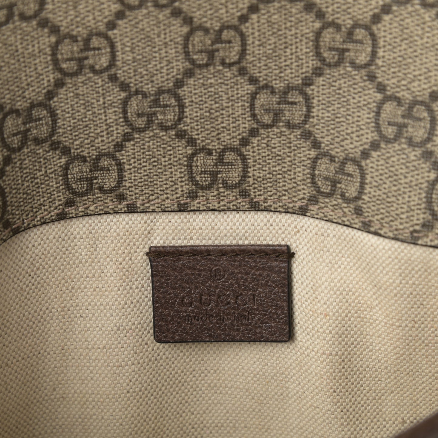 GG Supreme Monogram Neo Vintage Web Belt Bag Brown