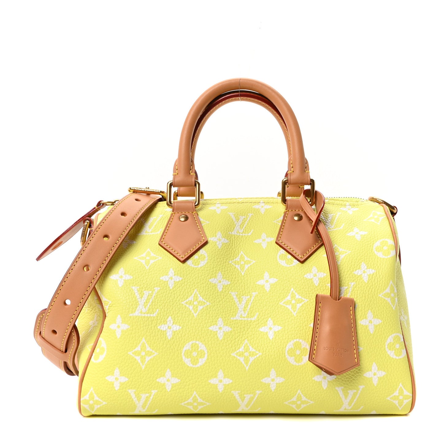 Calfskin Monogram Speedy P9 Bandouliere 25 Lemonade Yellow