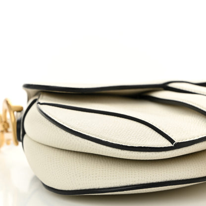 Christian Dior Grained Calfskin Mini Saddle Bag White 9 of 12