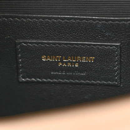 Saint Laurent Grain De Poudre Textured Mixed Matelasse Medium Triquilt Monogram Satchel Dark Beige 6 of 10