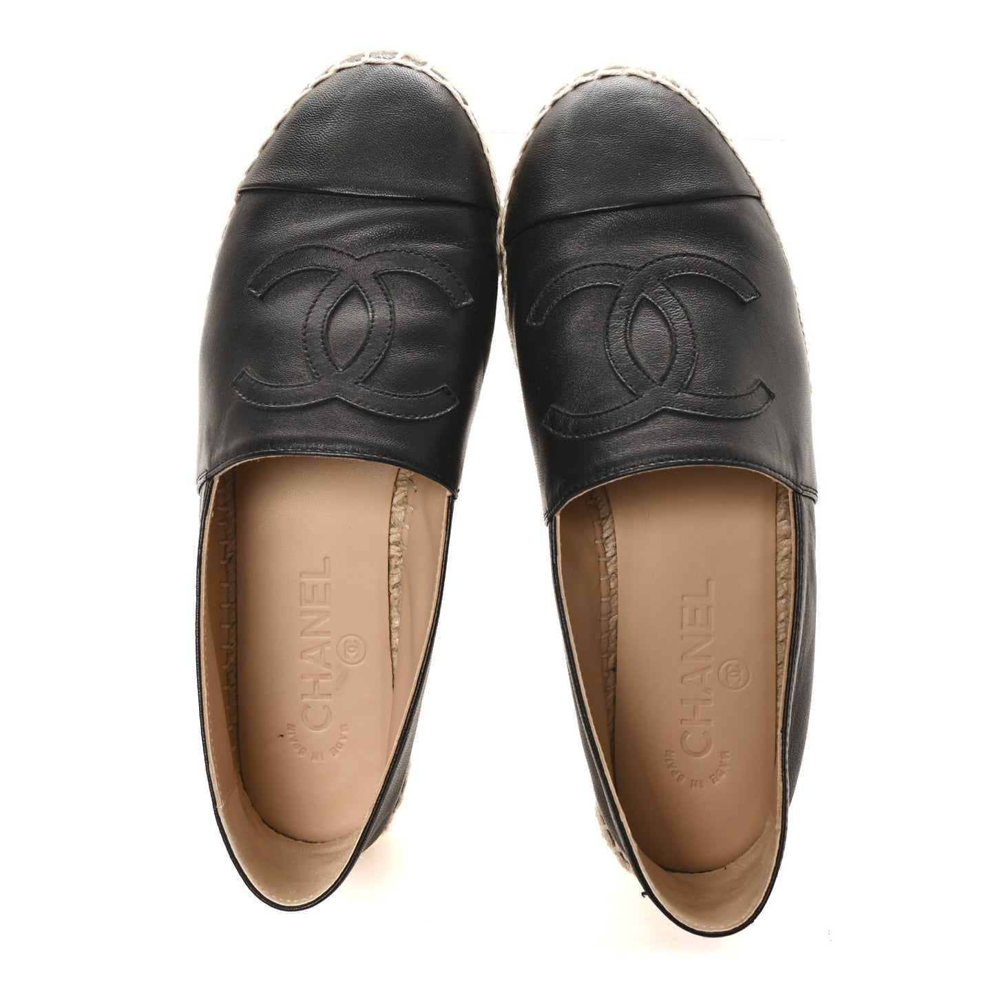 Lambskin CC Espadrilles 38 Black