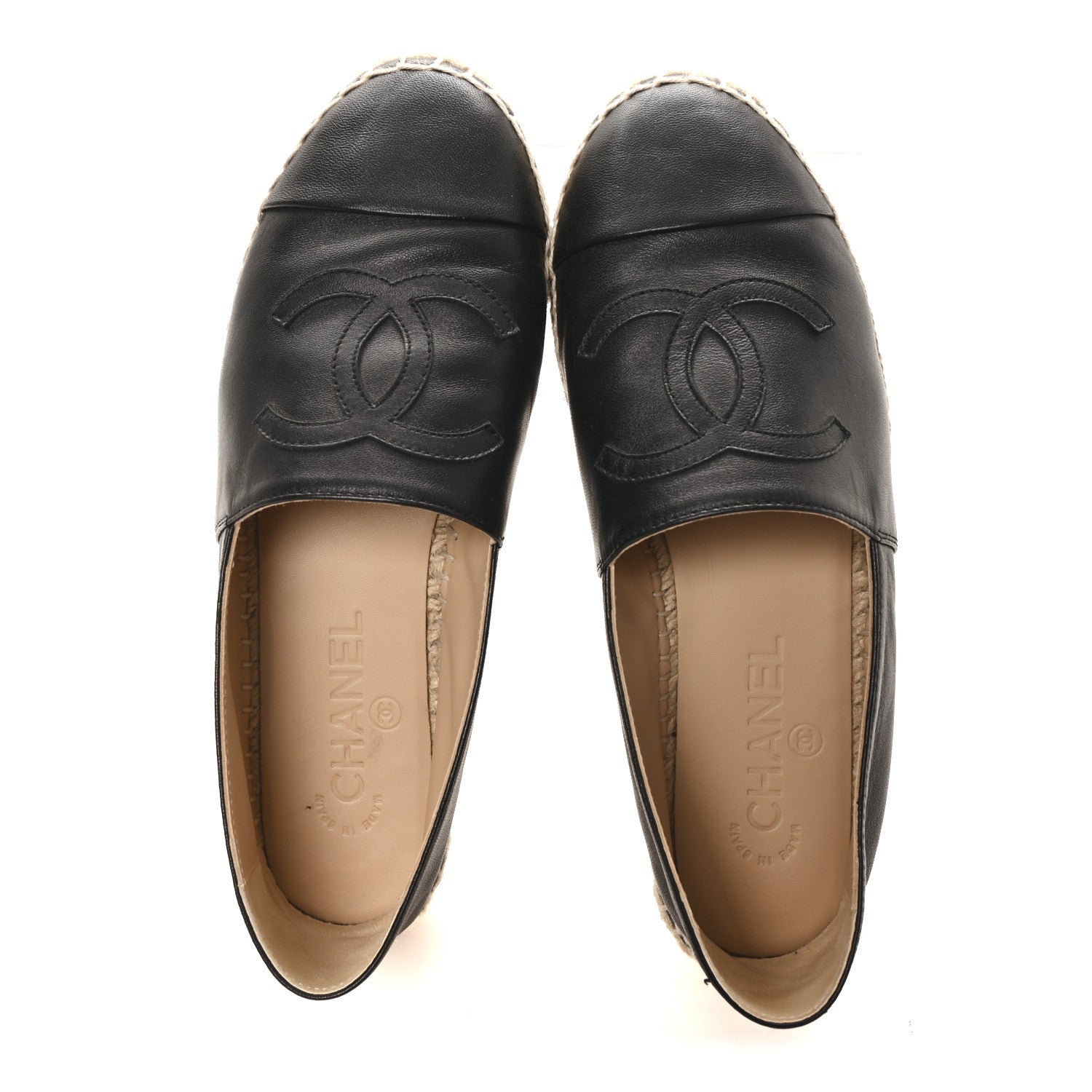 Chanel Lambskin CC Espadrilles 38 Black 2 of 9