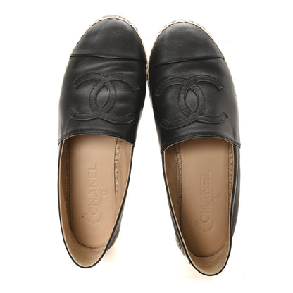 Chanel Lambskin CC Espadrilles 38 Black 2 of 9