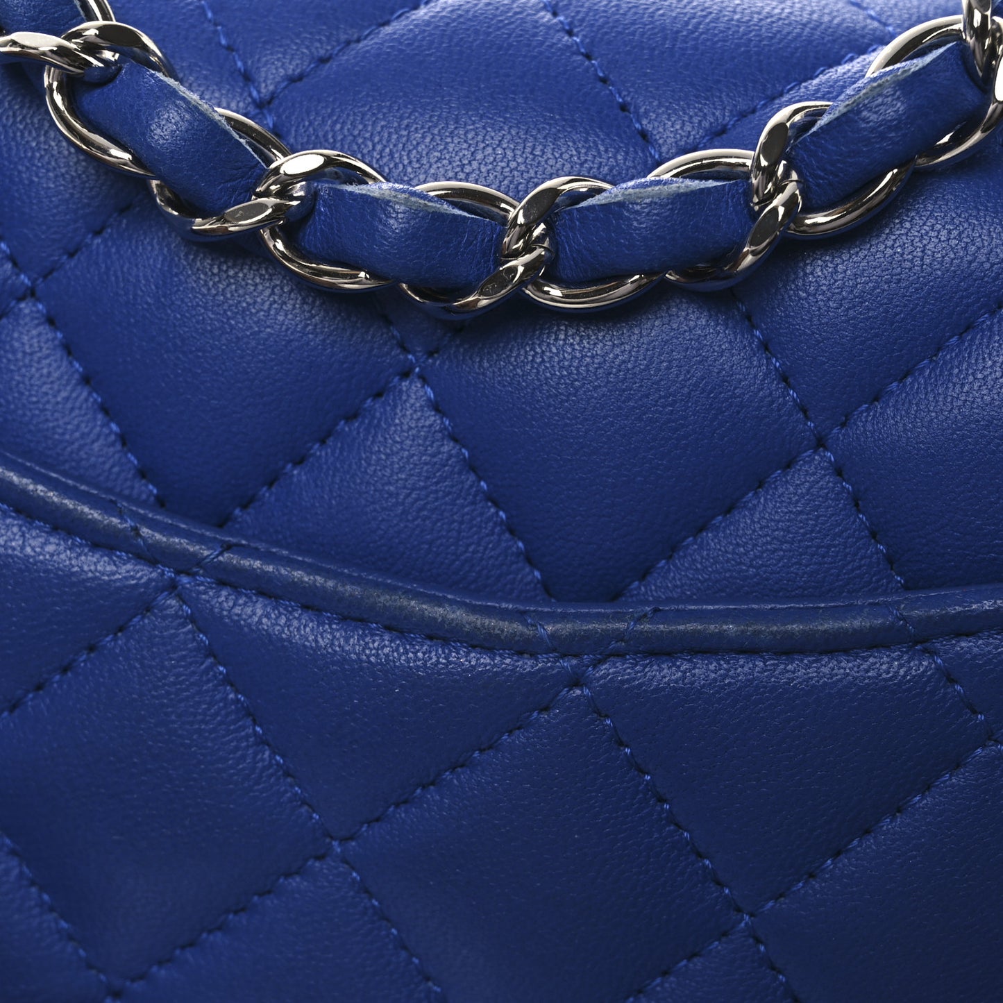 Lambskin Quilted Mini Square Flap Blue