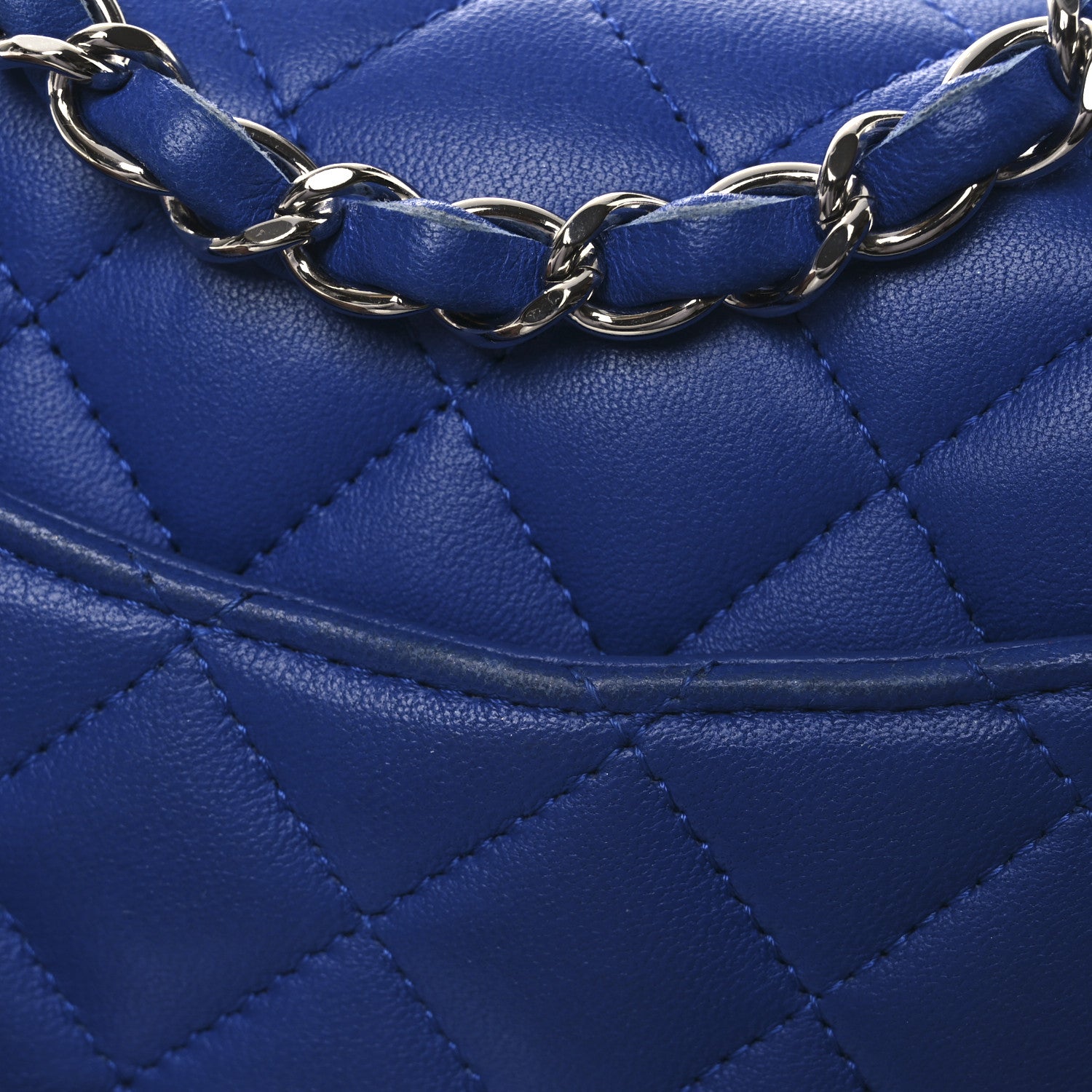 Chanel Lambskin Quilted Mini Square Flap Blue 12 of 12
