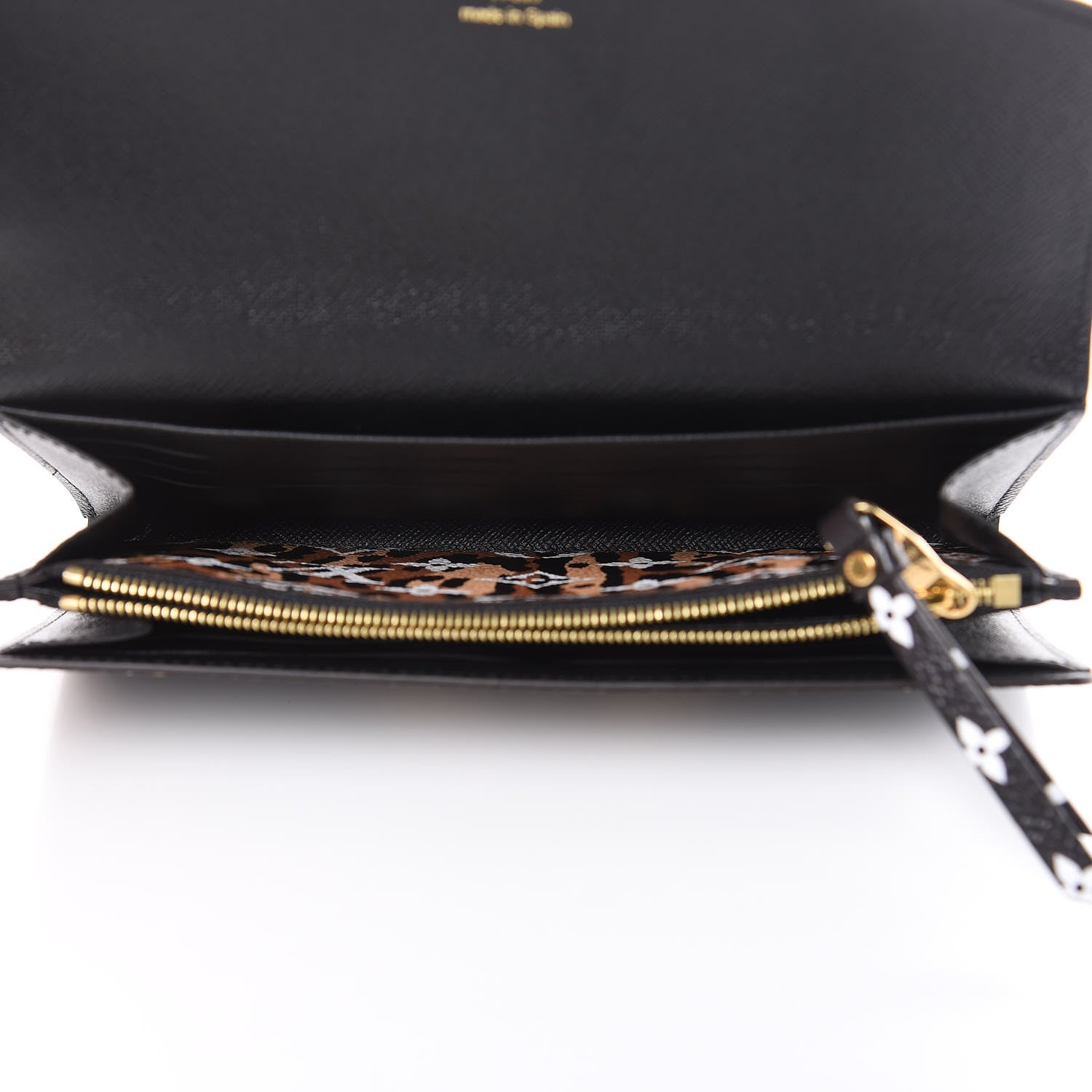 Louis Vuitton Monogram Giant Jungle Sarah Wallet Black 5 of 6