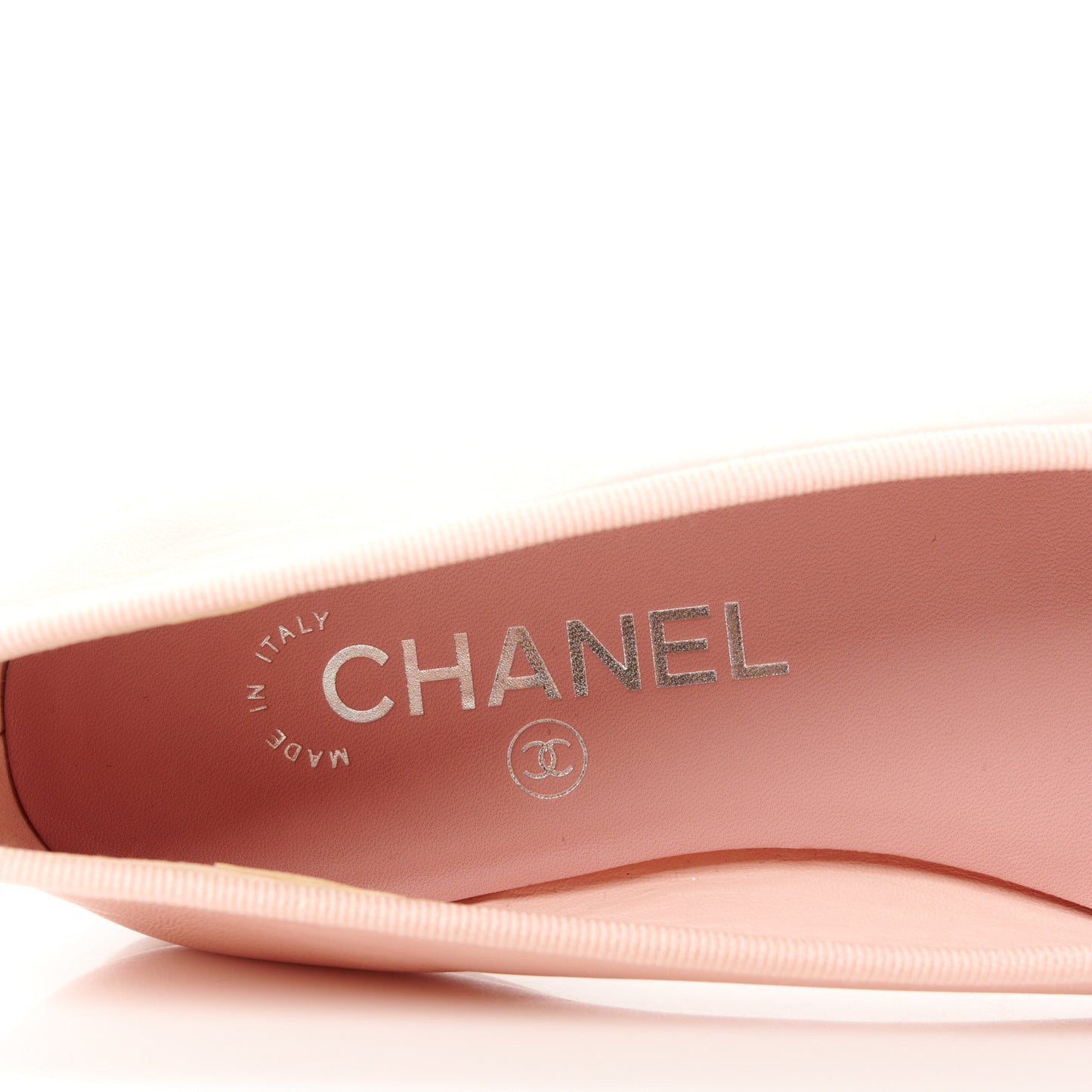 Lambskin Cap Toe CC Ballerina Flats 36.5 Light Pink Dark Pink