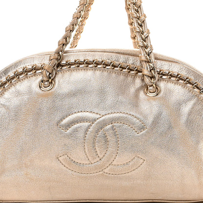 Chanel Metallic Goatskin Extra Large Luxe Ligne Luxury By Chanel Bowler Light Gold 8 of 11