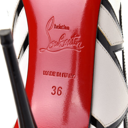 Christian Louboutin Shiny Nappa Patent Explorete 100 Pumps 36 White Black 7 of 7