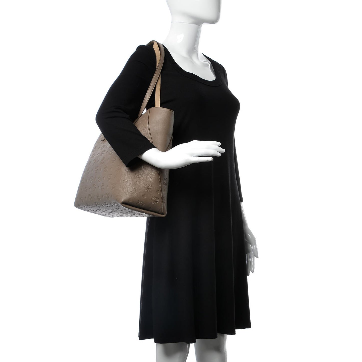 Calfskin Ottomar Monogram Medium Klara Shopper Tote Urban Taupe