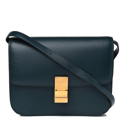 Celine Box Calfskin Medium Classic Box Flap Bag Dark Green 1 of 15