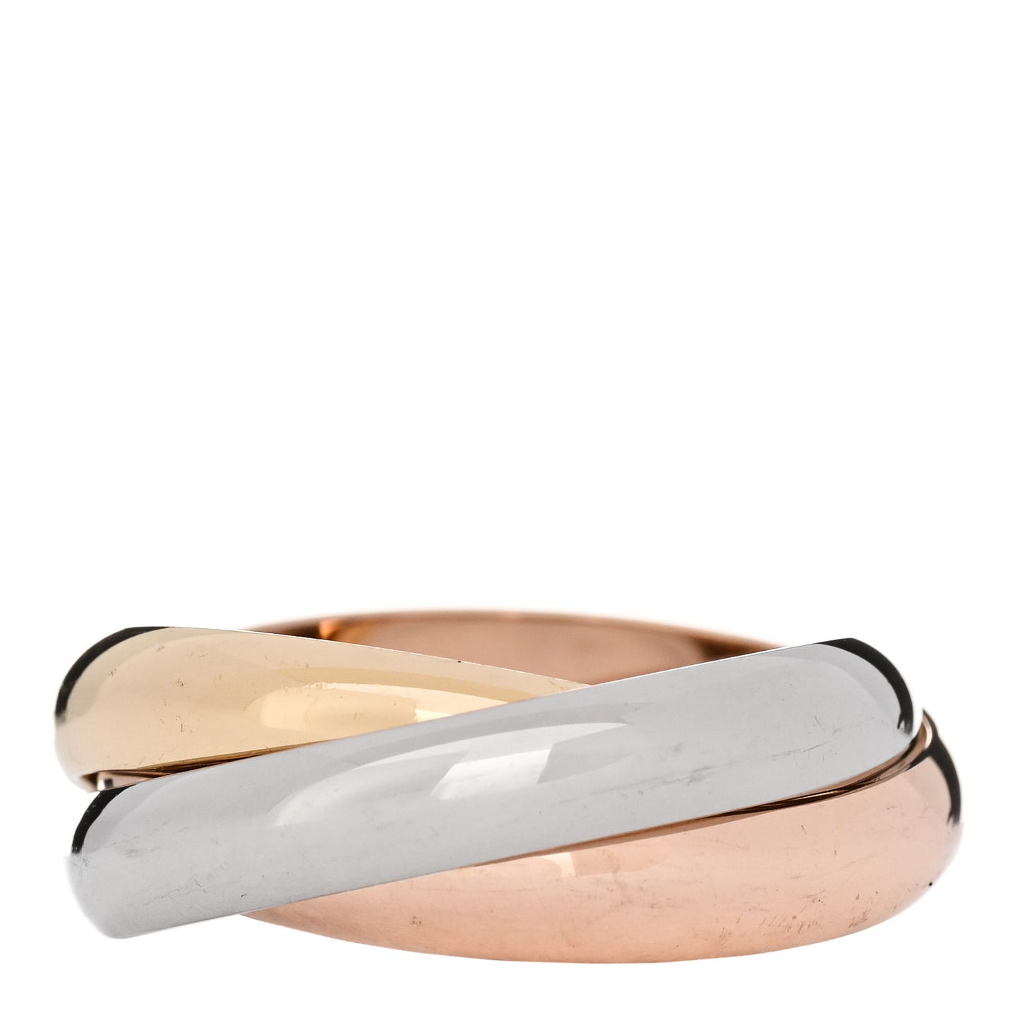 18K Pink Yellow White Gold Classic Trinity Ring 53 6.25