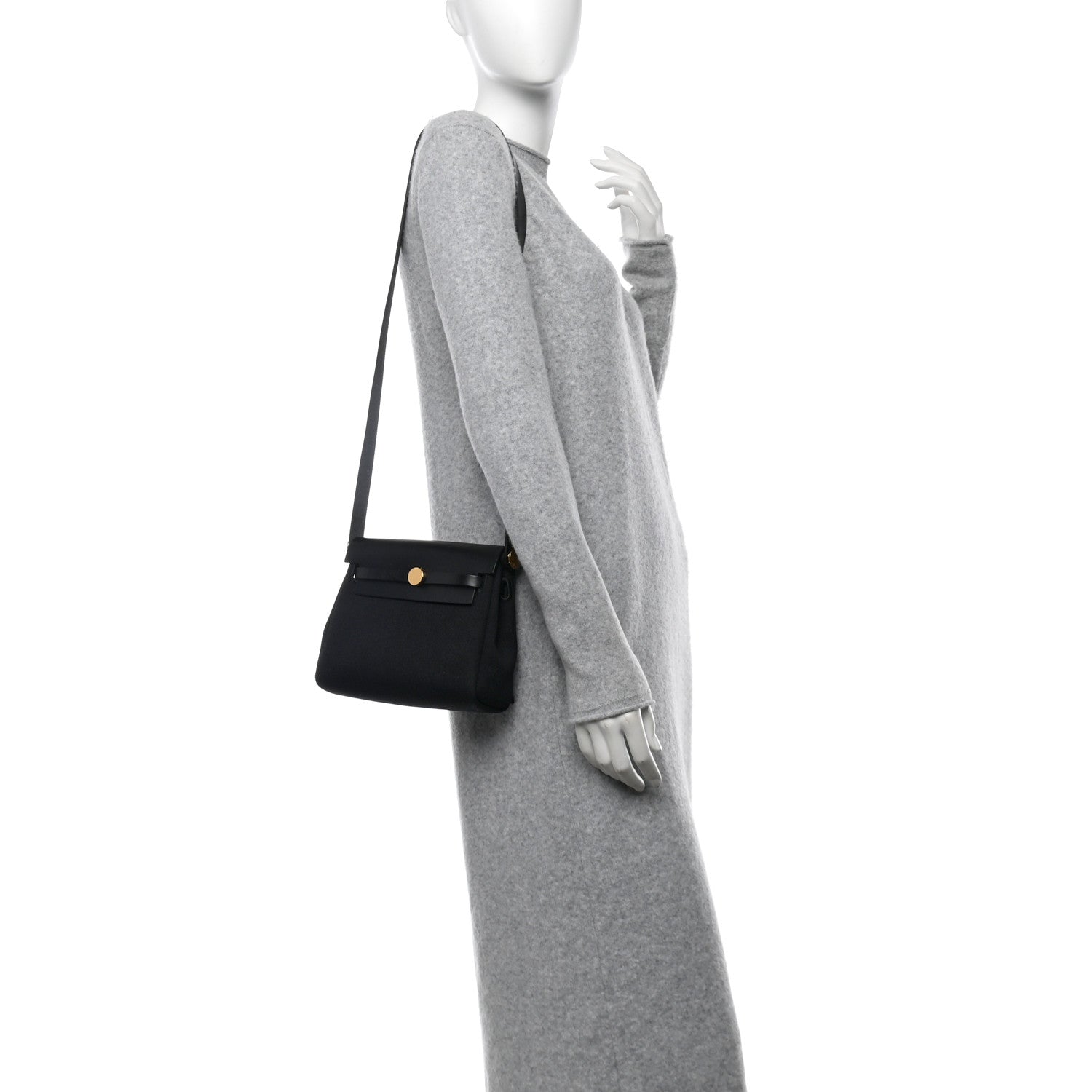 Hermes Military Toile Vache Hunter Herbag Zip Retourne 20 Black 2 of 10