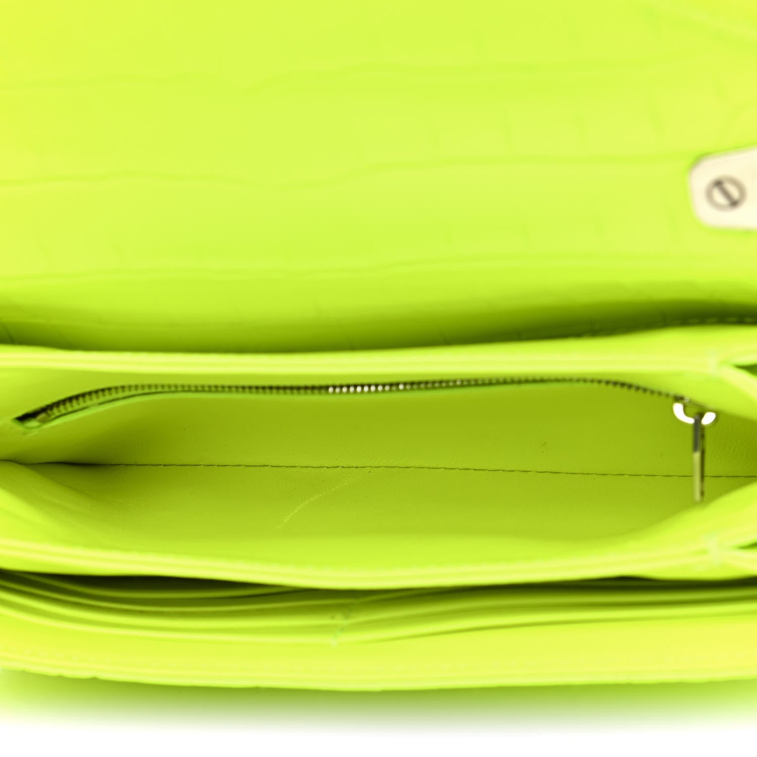 Balenciaga Shiny Extra Supple Calfskin Crocodile Embossed Small Triplet Bag Fluo Yellow 5 of 10