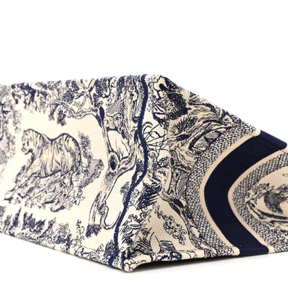 Christian Dior Canvas Embroidered Medium Dioriviera Toile De Jouy Book Tote Blue 10 of 14