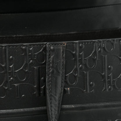 Christian Dior Calfskin Embossed Oblique Saddle Bag Black 13 of 16