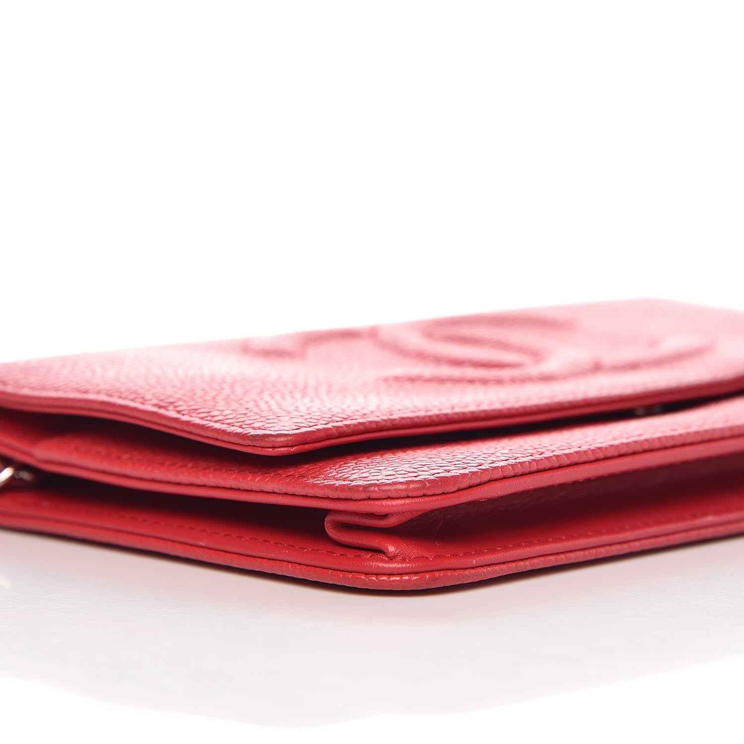 Chanel Caviar Timeless CC Wallet On Chain WOC Red 11 of 14