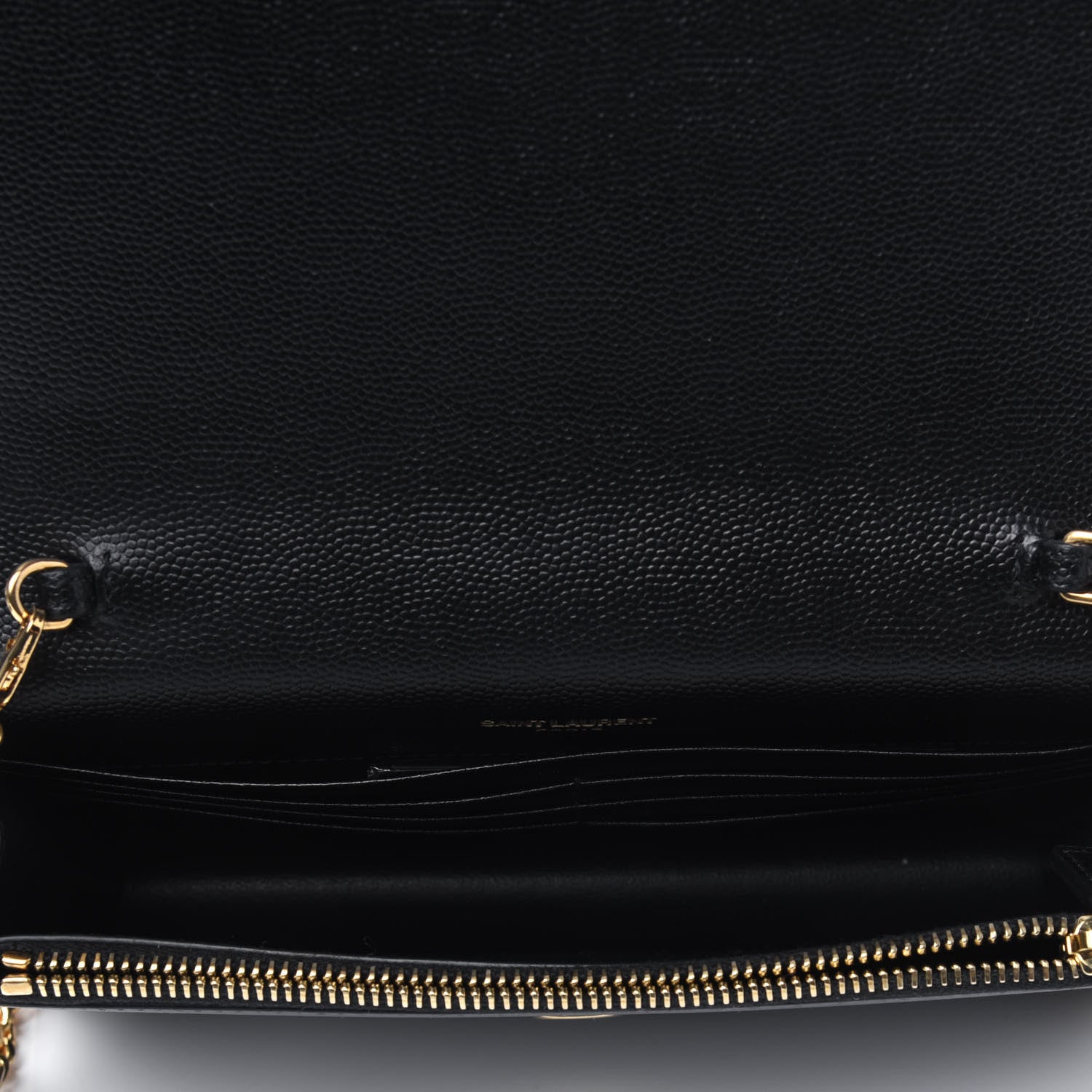 Saint Laurent Grain De Poudre Classic Monogram Kate Tassel Chain Wallet Black 5 of 11